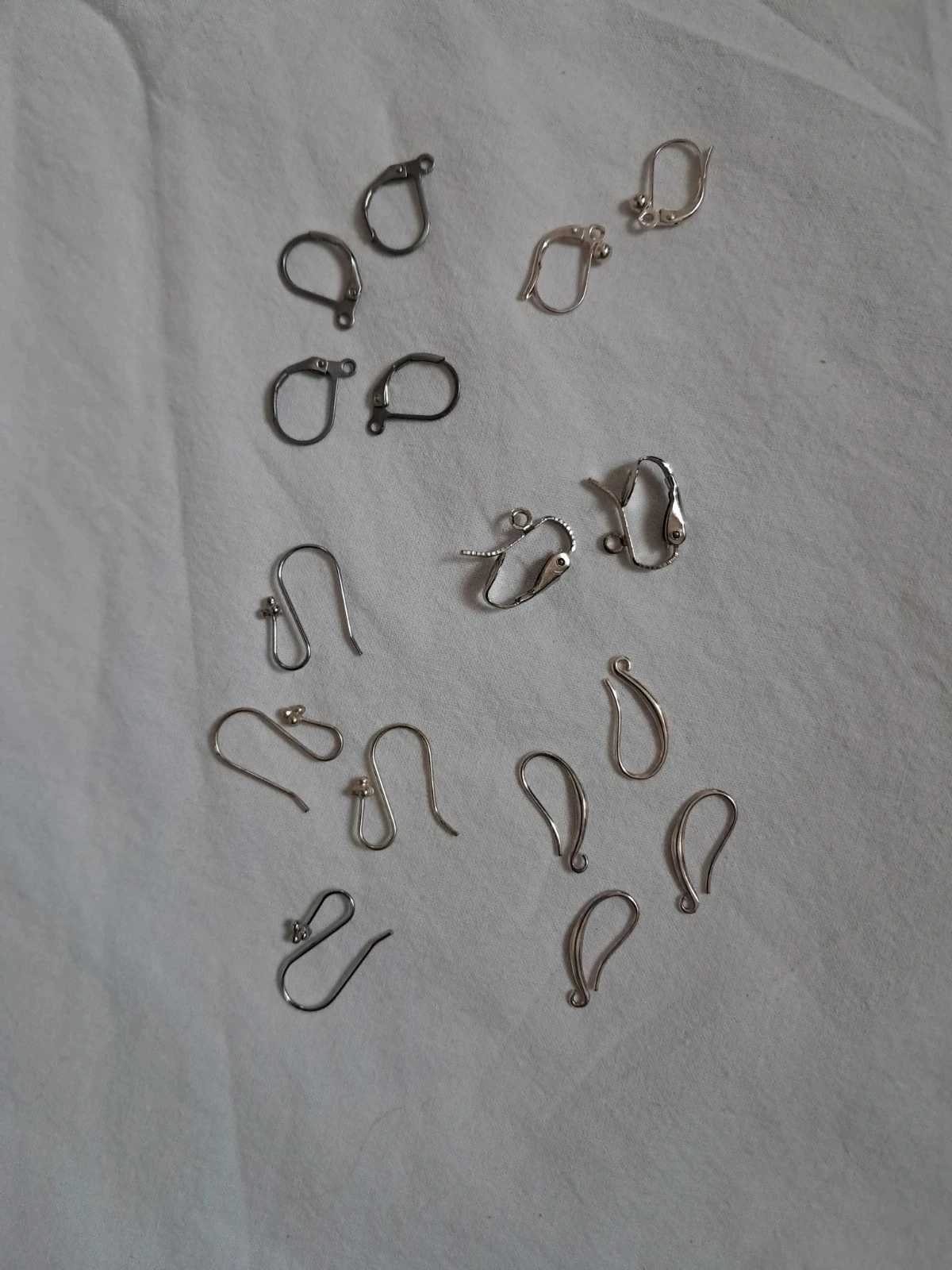 Crochets boucles d'oreille en métal argenté